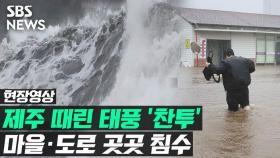 [영상] 제주 강타한 태풍 '찬투'…거센 비바람에 저지대 곳곳 침수