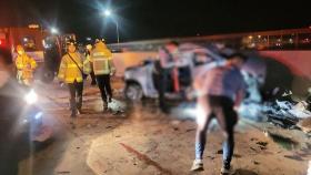 남해고속도로 5중 추돌사고…50대 남성 사망