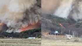 [영상] 충남 홍성 '산불 3단계' 발령…민가 2채 피해 · 주민 대피 안내