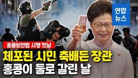 [영상] 홍콩보안법 첫날 300명 넘게 체포…장관은 샴페인 축배