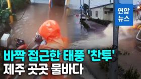 [영상] 태풍 '찬투' 위력 실감한 제주…강풍과 폭우에 곳곳 물바다