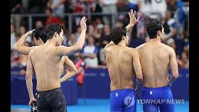 [올림픽] '사상 첫 결승 진출' 남자 계영 800ｍ, 6위로 메달 획득은 실패(종합)