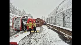 '폭설에 강풍' 차량 미끄러지고 나무 쓰러져…뱃길도 통제