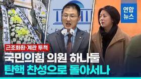 [영상] 근조화환·문자폭탄·계란투척…與 '탄핵반대 전선' 기우뚱