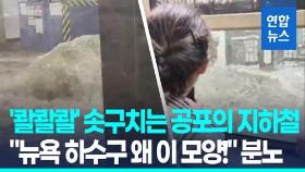 [영상] '콸콸콸' 솟구친 흙탕물…'괴물폭우 습격' 뉴욕지하철 공포의 밤
