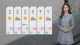 [날씨] 내일 새벽까지 충청, 전북 비…이후 전국 맑음