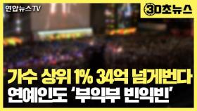 [30초뉴스] 가수 수입 상위 1% 연간 34억 이상 번다