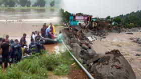 인도 하루에 최고 594㎜ 폭우로 피해 속출…130여명 사망