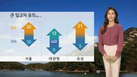 [날씨] 내일 내륙 큰 일교차…오전 제주 비, 5㎜ 미만