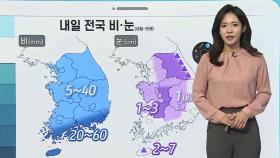 [날씨클릭] 내일 전국 비·눈…오후부터 찬 바람, 기온 뚝