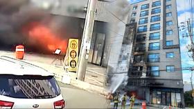부산 9층짜리 오피스텔서 불…소방관 포함 21명 부상