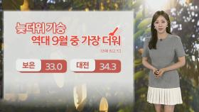 [날씨] 9월 늦더위 기승…곳곳 소나기