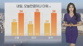 [날씨] 내일 서울 34도, 폭염특보 확대…밤까지 곳곳 소나기