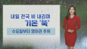 [날씨] 내일 전국 비 내리며 기온 '뚝'…강한 바람 동반