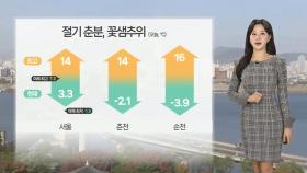 [날씨] 절기 춘분, 곳곳 아침 영하권 추위…차츰 초미세먼지 유입