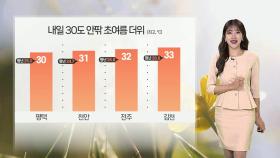 [날씨] 중부 곳곳 내일 아침까지 비…내일 30도 안팎 초여름 더위