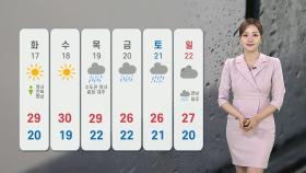 [날씨] 내일까지 전국 비…밤사이 중부·제주 집중호우