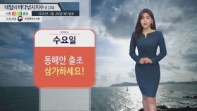 [내일의 바다낚시지수] 1월 29일 수요일 동해안 악천후, 시설물, 안전 유의