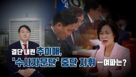 [영상] 결단 내린 추미애, '수사자문단' 중단 지휘...여파는?