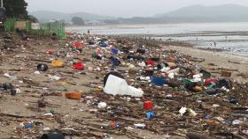 충남 서천 해안 뒤덮은 쓰레기...