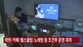 [YTN 실시간뉴스] 학원·카페·헬스클럽·노래방 등 조건부 운영 재개