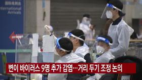 [YTN 실시간뉴스] 변이 바이러스 9명 추가 감염...거리 두기 조정 논의