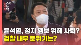 [뉴있저] 윤석열, 정치 행보위해 전격 사퇴?...검찰 내부 분위기는?
