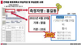 광주 건물해체계획서에 '홍길동'...날씨도 엉터리