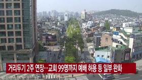 [YTN 실시간뉴스] 거리두기 2주 연장...교회 99명까지 예배 허용 등 일부 완화