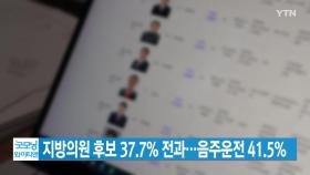 [YTN 실시간뉴스] 지방의원 후보 37.7% 전과...음주운전 41.5%