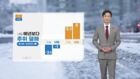 [날씨] 내일 예년보다 추위 덜해...중서부 오전까지 비
