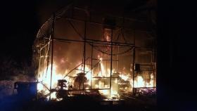 경남 진주 비닐하우스 화재로 남성 1명 사망