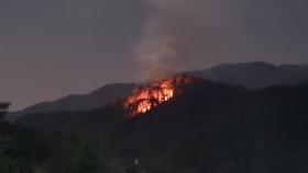 충남 공주 마곡사 주변 산불 화재...불탄 건물 없어