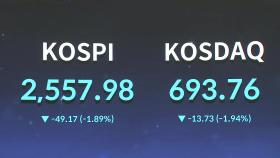 코스피, 공매도·상호관세 경계감에 1.9% 급락...2,550선대로 밀려