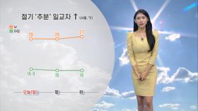 [09/22] 절기 ′추분′ 일교차 큼…충청, 남부 소나기 (전하린 기상캐스터)