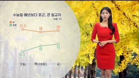 [11/13] 수능일, 큰 일교차 유의…늦은 오후부터 비 (전하린 기상캐스터)