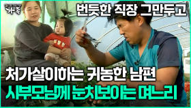 [다큐 ‘가족’ 379회 1부] 번듯한 직장 그만두고 처가살이하는 귀농한 남편 시부모님께 눈치보이는 며느리
