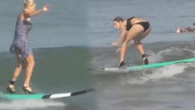 바다 서핑에서도 하이힐을 신는 ‘러시아 미녀’들의 매력!
