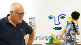 꼬마 화가 김하민, 현대 미술 거장 밈모 앞 ‘거침없는 붓 터치’