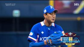 MLB 올스타 출신 손더스를 삼진으로 잡는 김광현 / 2회말 [대한민국 vs 캐나다]