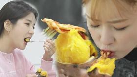 ‘먹잘알’ 윤보미×박초롱, 군고구마×김치 콜라보 먹방♥