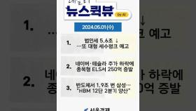 [5월 1일 뉴스퀵뷰] 법인세 5.6조 ↓ …또 대형 세수펑크 예고 #법인세 #네이버 #삼성