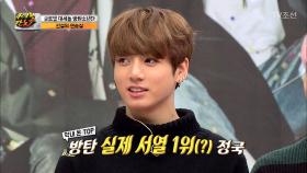 방탄 실제 서열 1위는? 막내 정국 ‘형들 다 이겨’