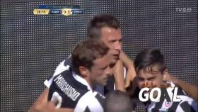 오프사이드 라인과 균형, 둘 다 깨버리는 만주키치의 선제골!